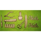   Natúr fa Manikűr szett 1 1 szett 2db felirat 10x4 cm talp reszelő 12x3cm,