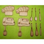   Natúr fa Cukrász szett 2szett Sapka 7x5 cm Kézi habverő 1,7x7cm gépi habverő 7x10