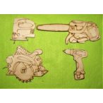   Natúr Szerszám gép 01 1 szett Láncfűrész 7x18 decopir fűrész 6,5x7 körfűrész12,5x10 fúró gép 6,5x8,5 cm