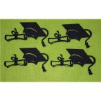 Fekete fa Ballagó sapka + papirusz 8x4,5 cm - 4db / csomag