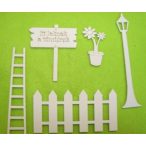 Fehér fa Tündérkert kellékek 5db/csomag 15cm