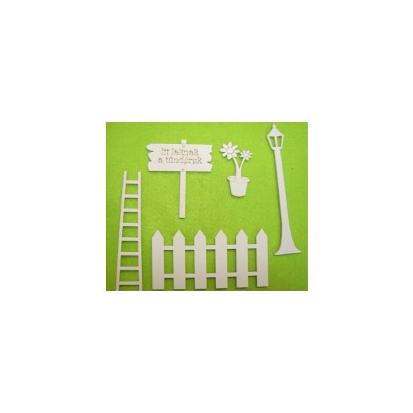 Fehér fa Tündérkert kellékek 5db/csomag 15cm