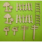 Natúr fa manó kerti kellékek szett 2 szett/10db/csomag