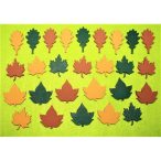 Vegyes színű fa levél 27db/csomag 3x3cm vastagság 3mm
