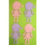 Rózsaszín és lila fa Manó lány 4db/csomag 10x9cm cm