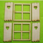 Natúr fa kocka ablak ,palettával 11,5cm