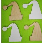 Natúr és fehér fa Manó sapka 4db/csomag 10x9,5cm cm