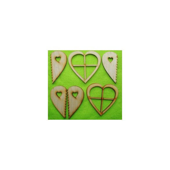 Natúr fa tündérablak,szíves palettával 2 szett 11x11 cm