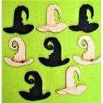 Vegyes színű fa Boszorkány sapka 5x4,7 cm 8db/csomag