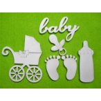   Fehér fa baba csomag 6db/csomag magasság 4-8cm vastagság 3mm