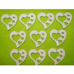 Fehér fa szív a szívben 10db/csomag 5,5x5,5cm