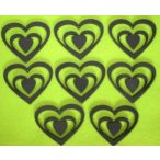 Fekete fa szív a szívben 8db/csomag 6x5cm