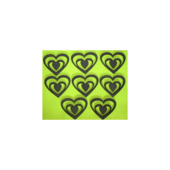 Fekete fa szív a szívben 8db/csomag 6x5cm