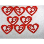Piros fa szív 8db/csomag 6x5cm
