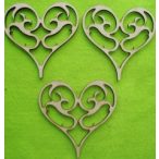 Natúr fa Vintage szív 3db/csomag 10x10cm