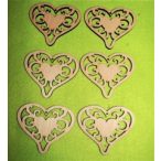 Natúr fa szív 6db/csomag 6,5x5,5cm vastagság 3mm