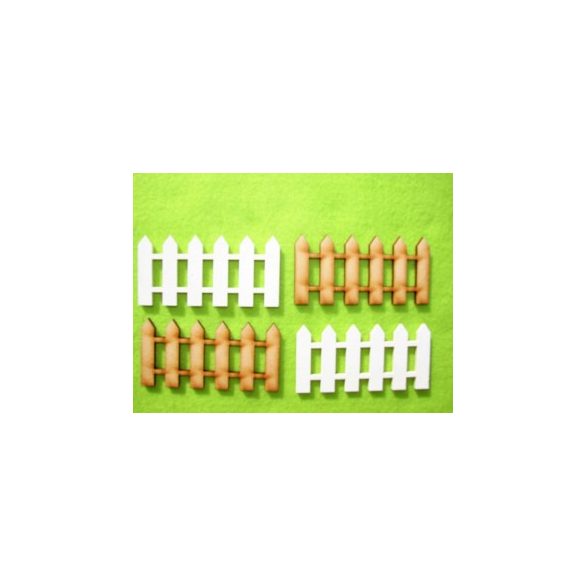 Natúr és fehér fa Kicsi kerítés 4db/csomag 4x8cm