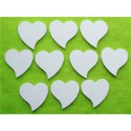 Fehér fa Francia szív 10db/ csomag 5,5x5,5cm