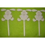 Fehér fa Beszúrós nyuszi 3 db/csomag 17x9cm