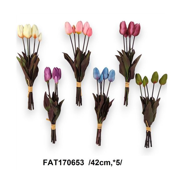 Tulipán köteg gumi 42cm x5 - Több színben