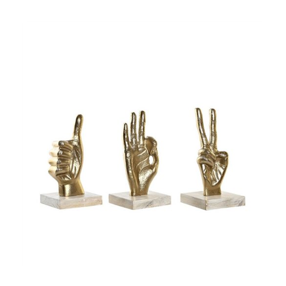 Figura kezeke aluminium 10x10x20cm - Arany 3féle