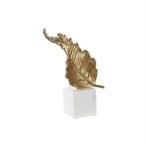 Figura levél fém 20x7x22cm - Arany