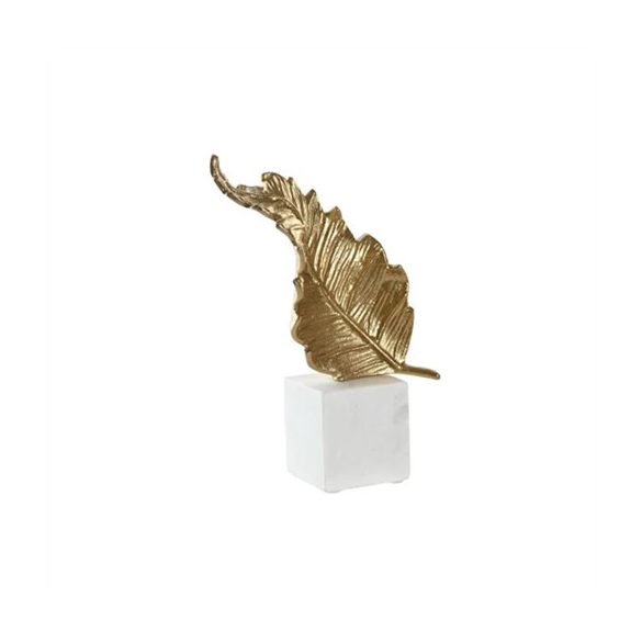 Figura levél fém 20x7x22cm - Arany