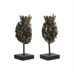 Figura oroszlán fém 21x18x44cm - Arany 2féle