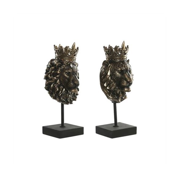 Figura oroszlán fém 21x18x44cm - Arany 2féle