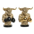 Figura bika fém 25,5x24,5x33,5cm - Arany 2féle