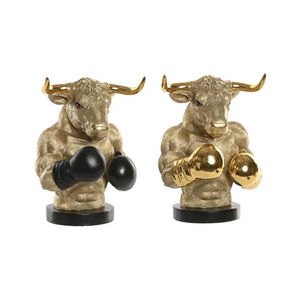 Figura bika fém 25,5x24,5x33,5cm - Arany 2féle