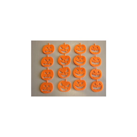 Filc Halloween tök 5x5cm 16db/csomag