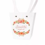   Virágtáska trapéz "Szeretettel anyának" feliratos 12x8x12,5cm - Fehér (10db/csom.)