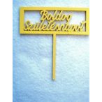   Citromsárga fa boldog születésnapot téglalap beszúrós 1db 11x11,5cm