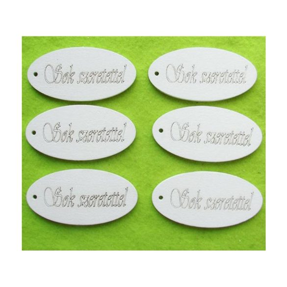 Fehér fa sok szeretettel 6db/csomag 8x4cm vastagság 3mm