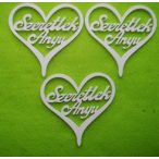   Fehér fa "szeretlek anyu" felirattal szívben 3db/csomag 10x10cm