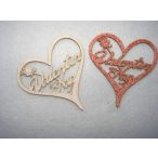 Csillámos fa valentin nap szivben 2db/csomag 10x10cm