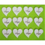 Fehér fa anya szivben 12db/csomag 4x4cm