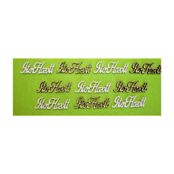 Fehér és natúr fa Isten hozott 10db/csomag 6x2cm