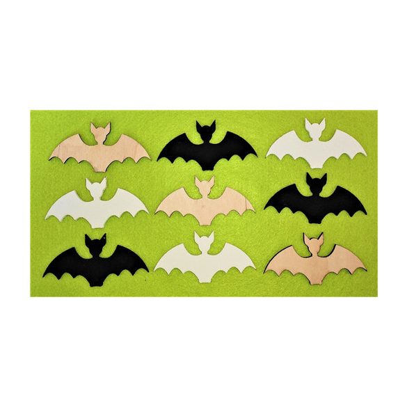 Vegyes színű fa denevér 10x5cm 9db/csomag