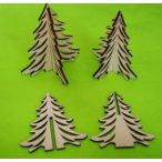 Natúr fa 3D fenyő 3db/csomag 10x9-9x8-8-7cm
