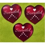 Szív szívekkel Szeretlek felirattal 3db/ csomag 8x8,5 cm