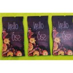   Nyomtatott fa Barna deszkás háttér tökkőkel hello Ősz Felirattal 5x9,5cm