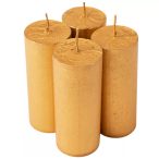Gyertya henger rusztikus adventi 10x4cm - Metál arany S/4 