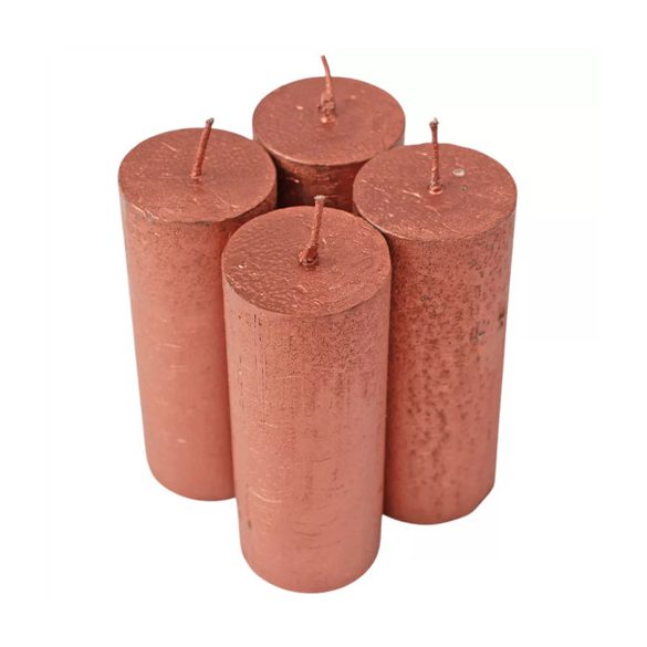 Gyertya henger rusztikus adventi 10x4cm - Metál bronz S/4