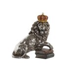 Figura poly oroszlán 42c25c45cm - Ezüst