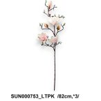   Magnóliaág szálas 3fej + bimbó 82cm - Világos rózsaszín
