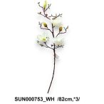 Magnóliaág szálas 3fej + bimbó 82cm - Fehér