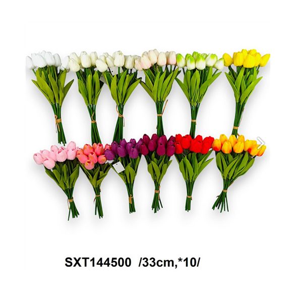 Tulipán köteg 33cm x10 - Több színben