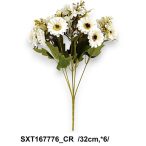 Margarétás csokor kiegészítőkkel 32cm x6 - Krém